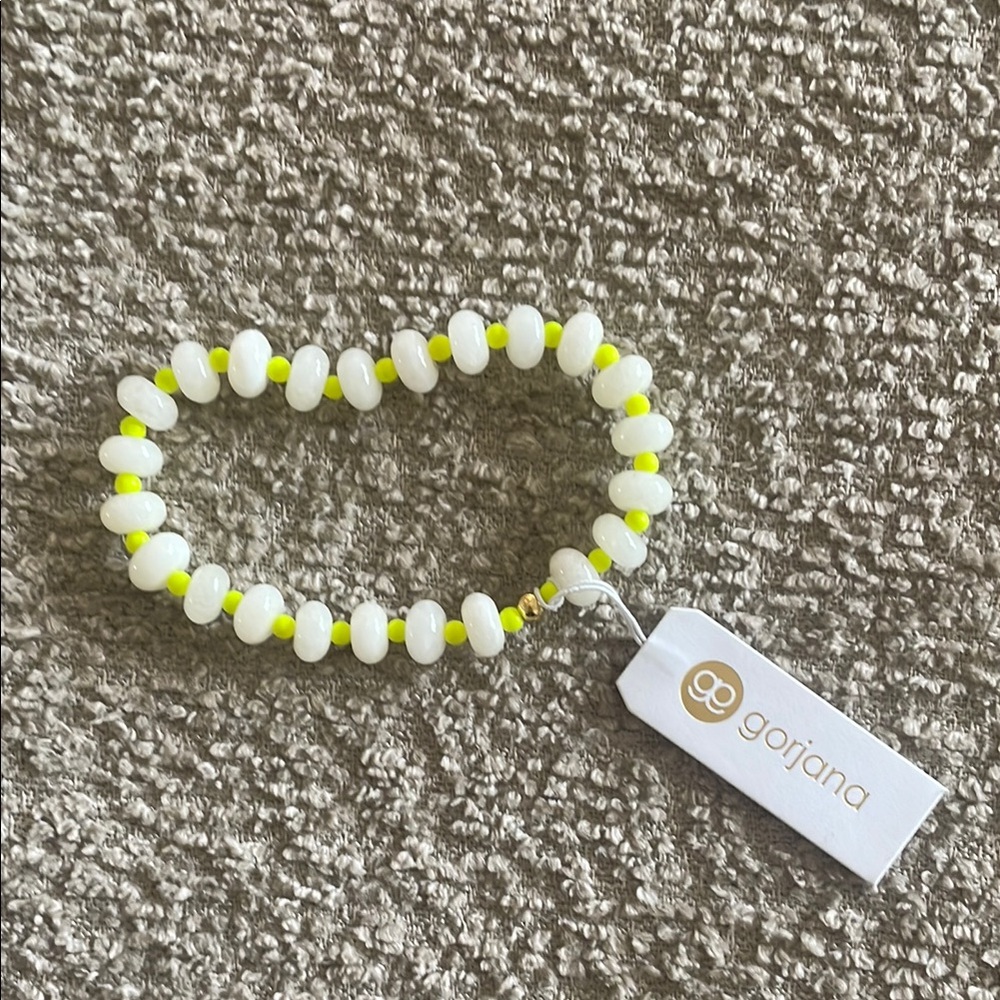 Gorjana -NWT white and neon Beaded Bracelet